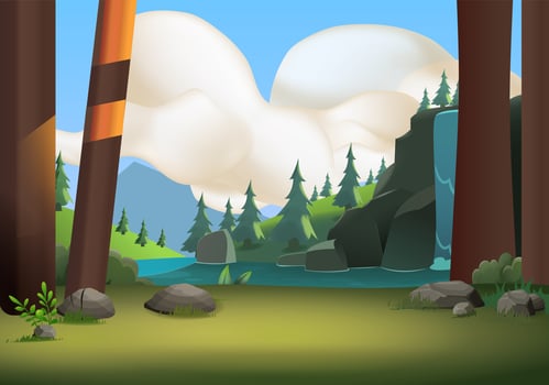 Forest hill nature landscape vector nature background