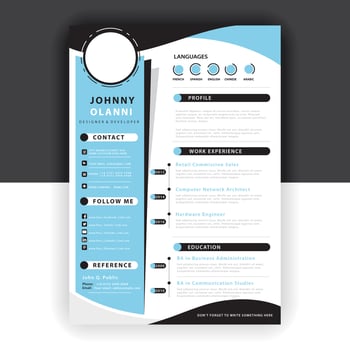 abstract resume template vector