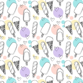 Vector Hand Drawn Ice Cream Pattern