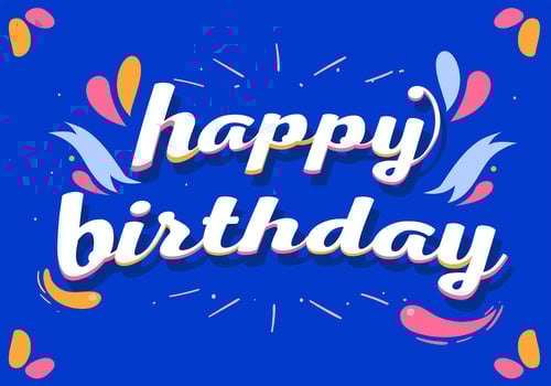 Happy Birthday Typography in Blue Background vector