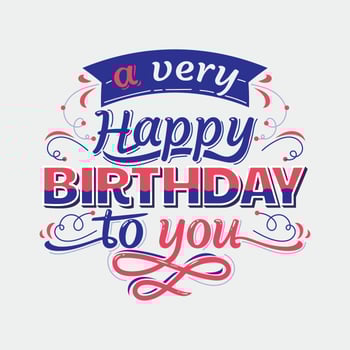 Happy Birthday Lettering Sign Typography vector