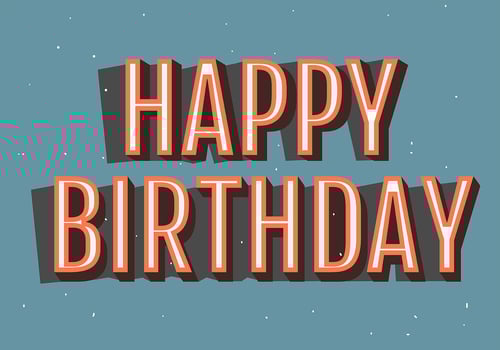 Happy Birthday Typography in Light Blue Backgorund vector