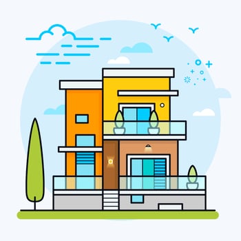 Vector illustration of modern house.