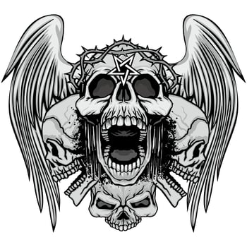 aggressive emblem with skull vector