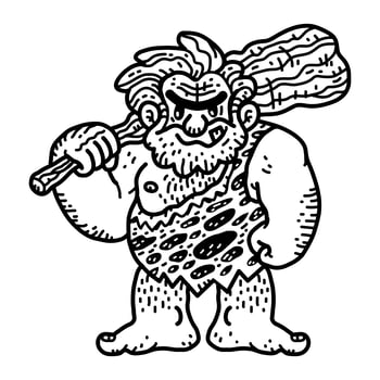 Caveman cartoon vector