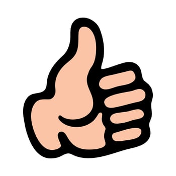Cartoon Hand Making Positive Thumbs Up Gesture vector