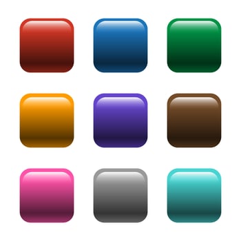 Shiny Square Color Buttons Vector