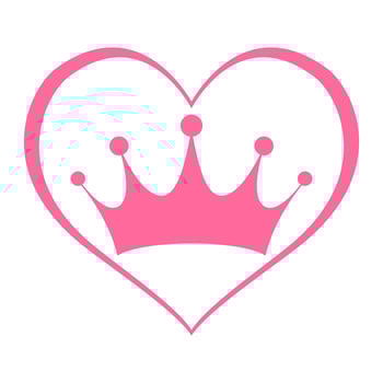 Pink Girly Princess Royalty Crown With Heart Jewels vector
