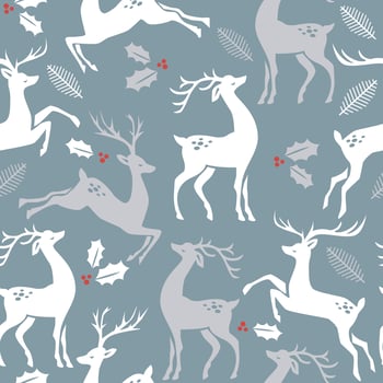 Christmas pattern with  deer. Vector texture for gift packaging, invitation card, cover, wallpaper, scrapbook, textile, holiday decor.