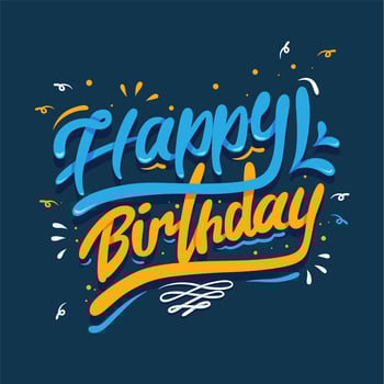 Happy Birthday Typography Vector
