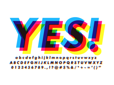 Overprint Colors Text Effect vector