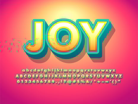 Friendly Soft 3d Typographic Text Effect vector