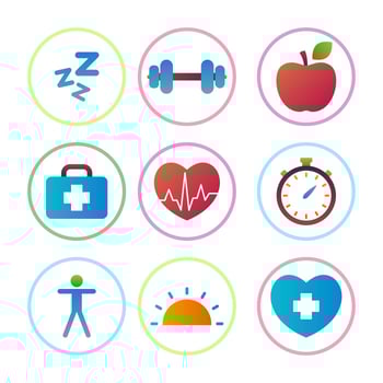 Healthy Lifestyle Flat Icons	 vector