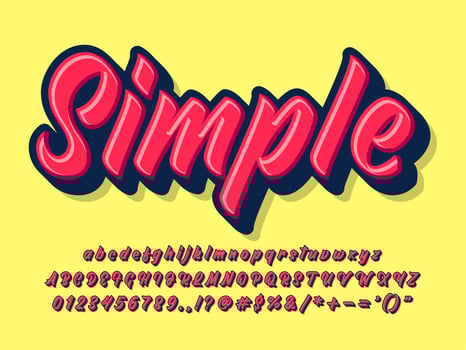 Simple Bold Brush Script Font vector