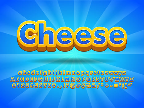 Floating Cheese 3d Font Effect vector