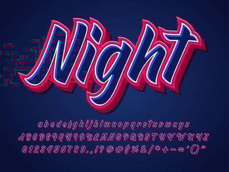 Strong And Sharp Font Dark Alphabet vector