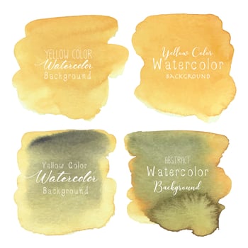 Yellow abstract watercolor background, Watercolor element for card, Vector illustration.