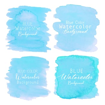 Blue abstract watercolor background. Watercolor element for card. Vector illustration.
