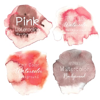 Pink abstract watercolor background. Vector illustration.