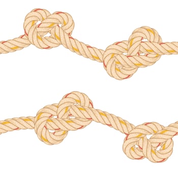 Seamless pattern with rope bending. vector
