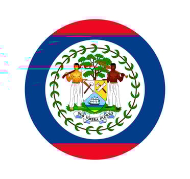 Round flag of Belize.  vector