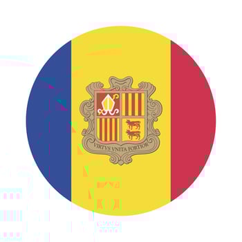 Round flag of Andorra.  vector