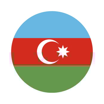 Round flag of Azerbaijan.  vector