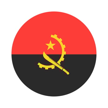 Round flag of Angola.  vector