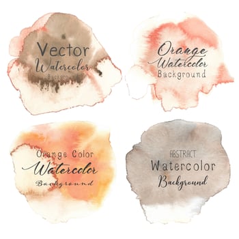 Orange abstract watercolor background. Vector illustration.