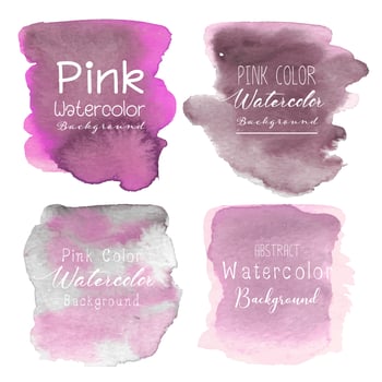 Pink abstract watercolor background. Vector illustration.