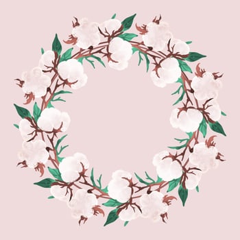 Vector Cotton Wreath