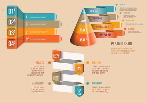Business 3D infographic Elements Vector Set