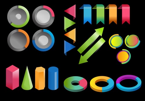 Colorfull 3D Infographic Elements vector Set