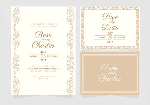 Vector Wedding Invitation Template