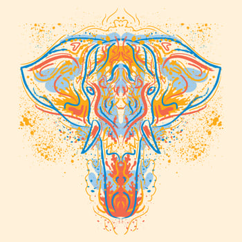 Painted elephant illustration vector