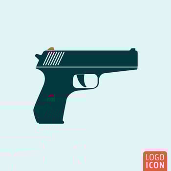 Gun icon isolated vector