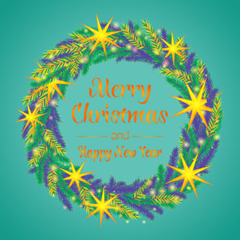 Christmas wreath template vector