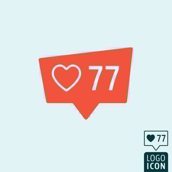 Like counter icon isolated vector