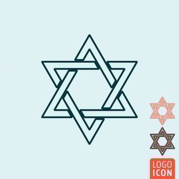 Star of David icon isolated vector