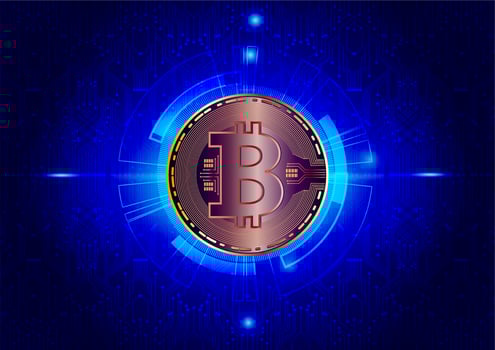 Abstract background of Bitcoin digital currency for technology, business and online marketing, Vector illustration