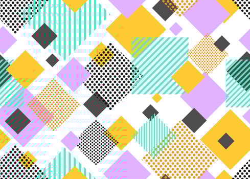 Seamless pattern of colorful triangle geometric modern shape on white background - Vector illustration