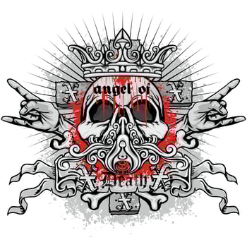 aggressive emblem with skull vector