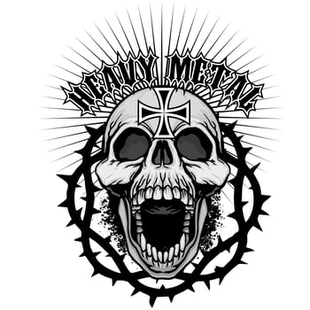 aggressive emblem with skull vector