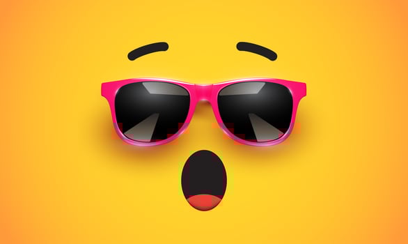 High detiled colorful emoticon with sunglasses, vector illustration