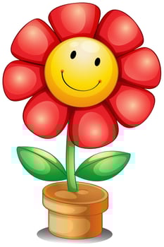 A flower inside a pot vector