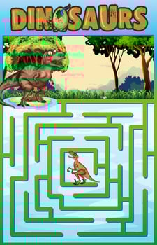 Puzzle template with dinosaur theme vector