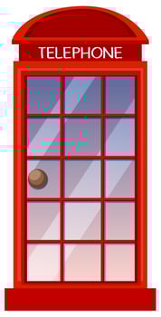Classic British red phone booth vector
