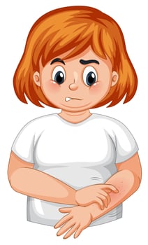 Girl with diabetes itchy skin vector
