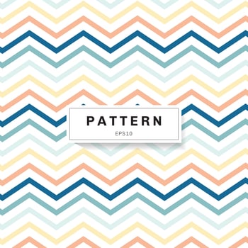 Chevron pattern pastels color on white background. Blue, yellow, pink zig zag. vector