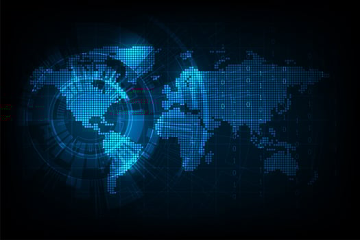Vector world map in digital format.